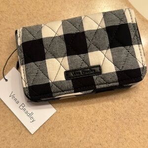 Vera Bradley RFID Small Bifold Wallet, Pearl Buffalo Check